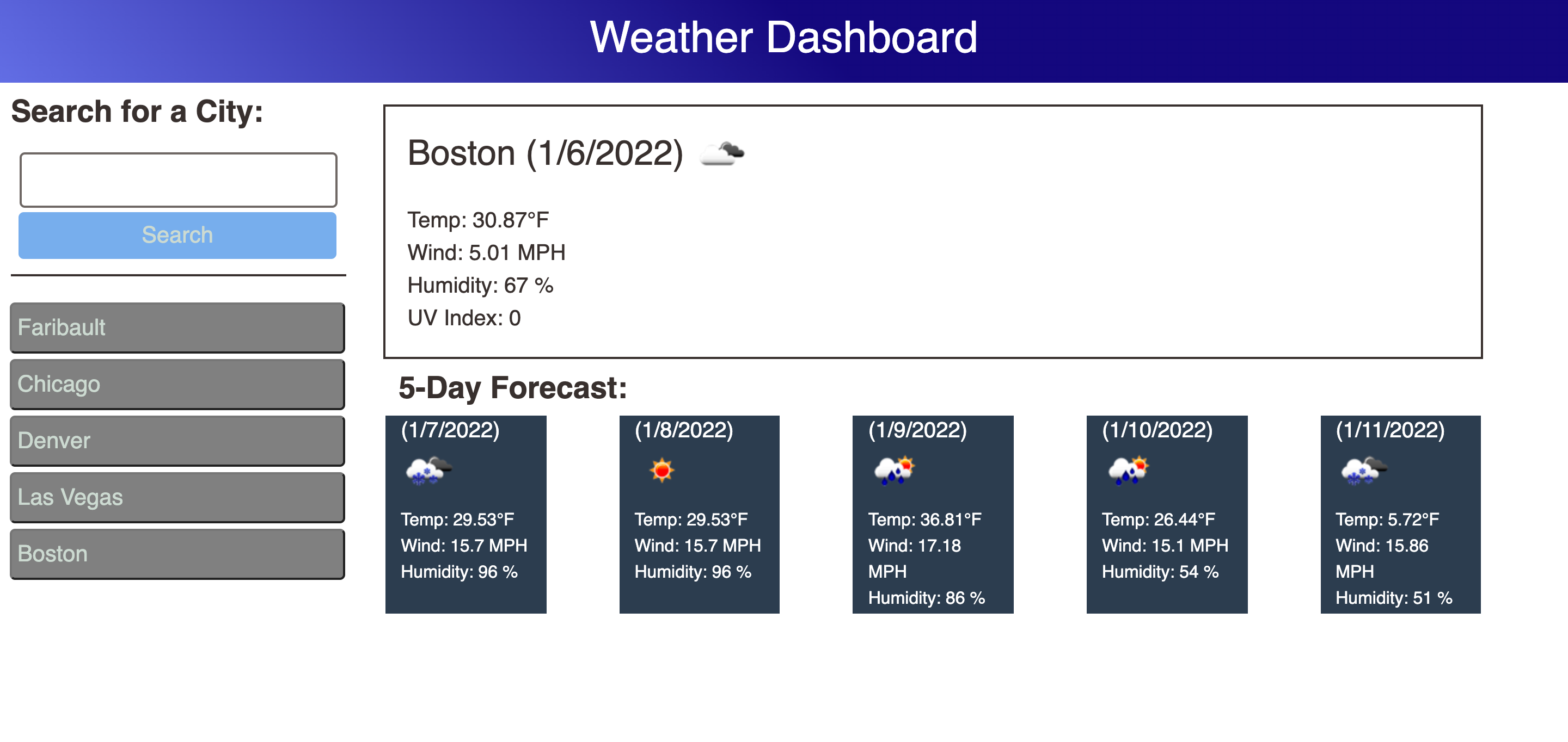 Weather Dashboard